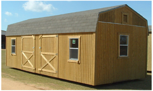 Portable 12 X 28 Lofted His & Her Barn with Two five foot doors 