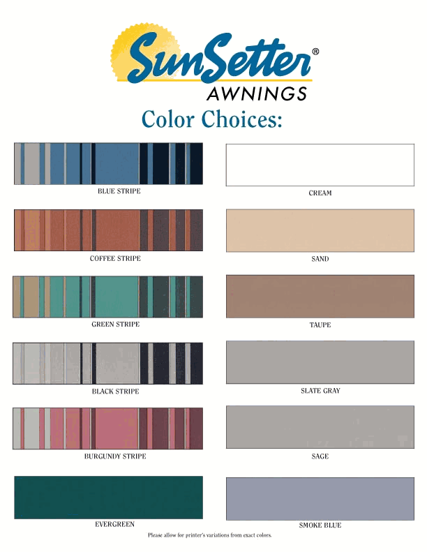 SunSetter Colors